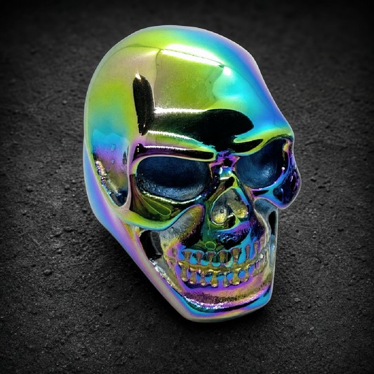 Big, Bold & Heavy MULTI-COLOR Steel Skull Ring - 316L stainless steel unisex jewelry (R0445)