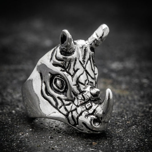 Big and Bold Rhino Stainless Steel Ring (#590)