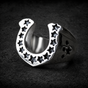 Big, Heavy & Bold Lucky Horseshoe Medallion Ring with Stars (#R0669)