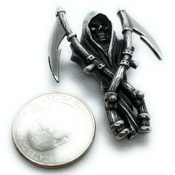 big bold heavy grim reaper night stalker pendant