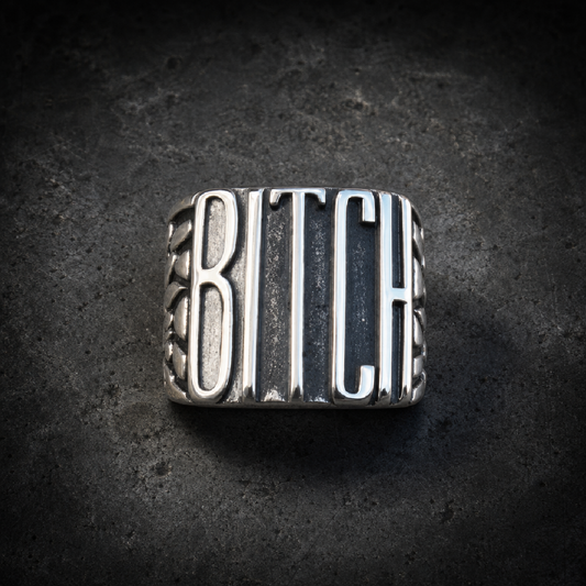 Biker Bitch - Stainless Steel Ring (item#278) - 316L stainless steel unisex jewelry (R0500)