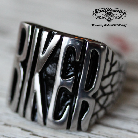 badass biker stainless steel ring