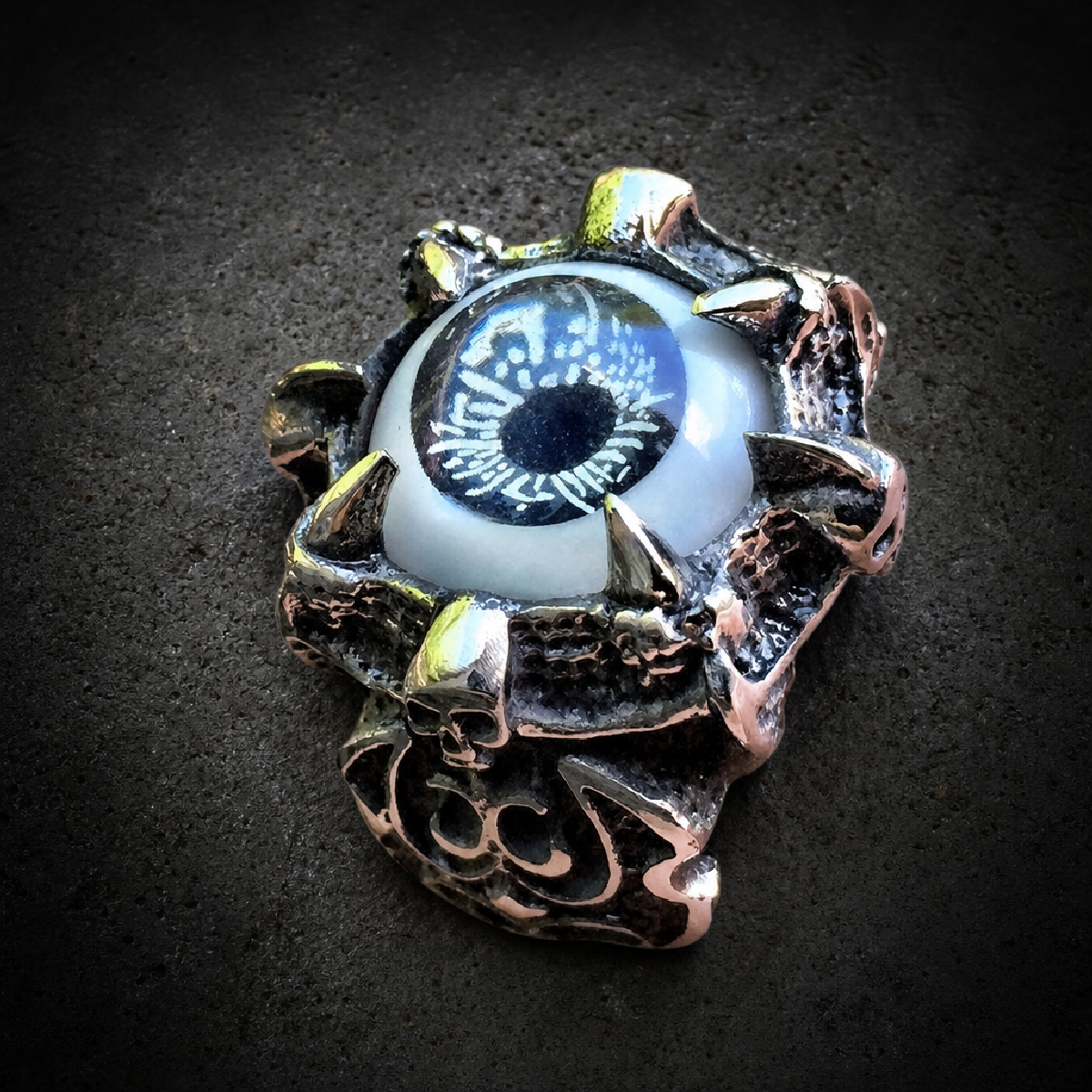 BLACK 'All Seeing Eye' Gothic Skull Dragon Claw Black Evil Eye Biker Ring - 316L stainless steel unisex jewelry (R0504)