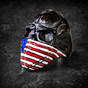 Black American Flag Skull Ring (#R0379)
