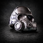 BLACK "Cold War' Gas Mask Ring (#R0411)