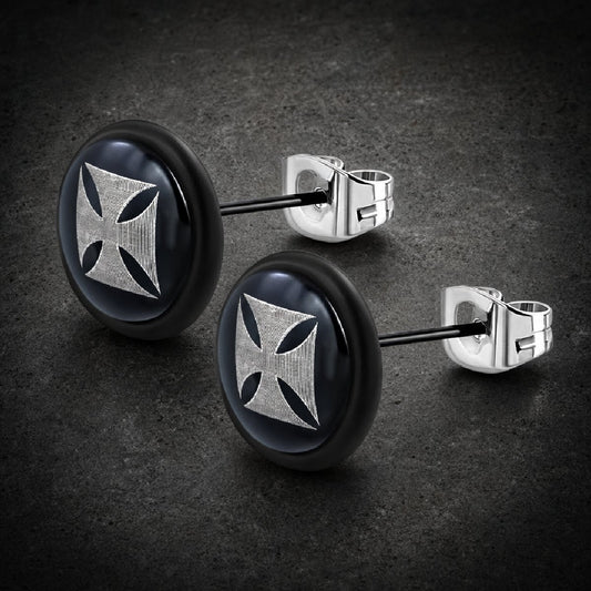 Black Cross Earrings (#c575)