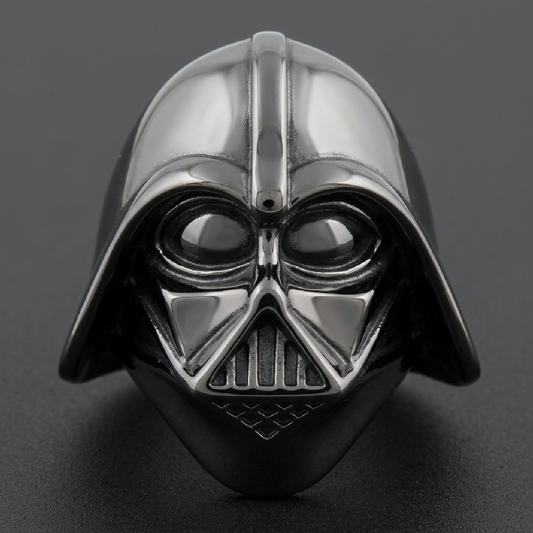 BLACK "Darth Vader" Stainless Steel Ring - 316L stainless steel unisex jewelry (R0722)