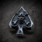 BLACK 'Death of Spades' Big & Bold Spade Ring With Skull & Crossbones (#R0786)