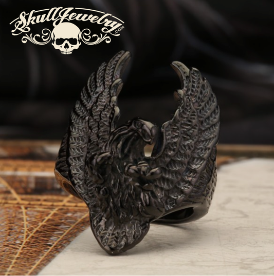 BLACK 'Fly Like an Eagle' Big, Bold & Heavy Ring