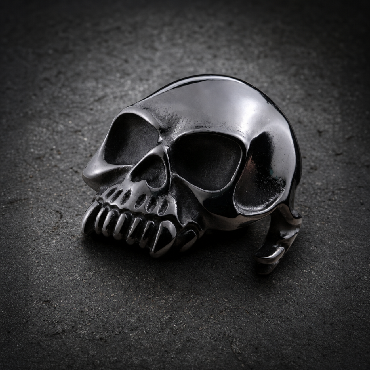 Black - Into the Great Wide Open - Wide Mouth Skull Ring – Fearless, Bold & Untamed - 316L stainless steel unisex jewelry…