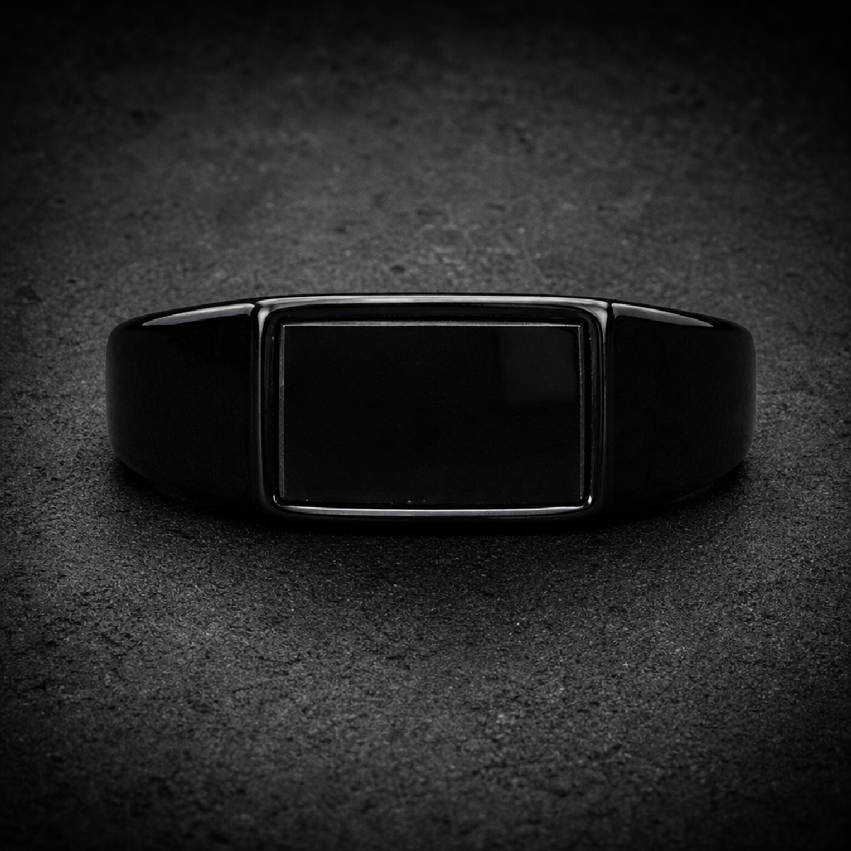 Black Ledger Ring - 316L stainless steel unisex jewelry (R0870)
