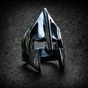 Black 'Spartan Mask' Stainless Steel Ring (#R0653)