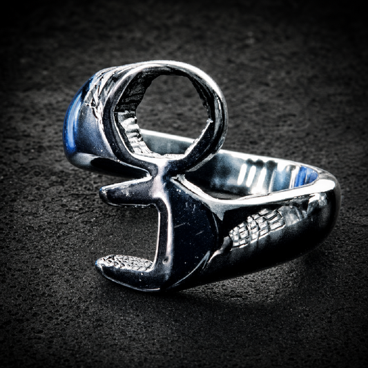 BLACK 'Takin Care Of Business' Wrench Ring - 316L stainless steel unisex jewelry (R0570)