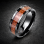 Black Wood Inlay Band Ring – Sleek, Bold & Timeless (#R0377)