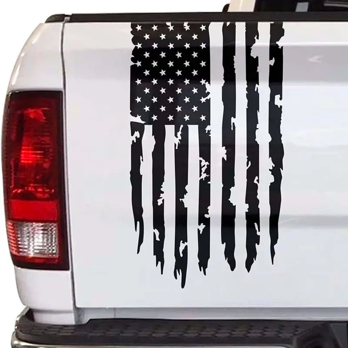 black distressed american flag decal