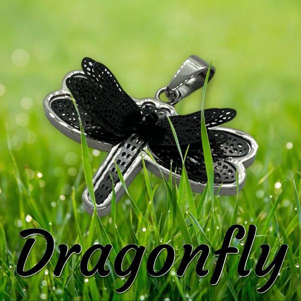 black dragonfly pendant