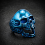 Blue 'The Plague' Skull Ring (#R0826)