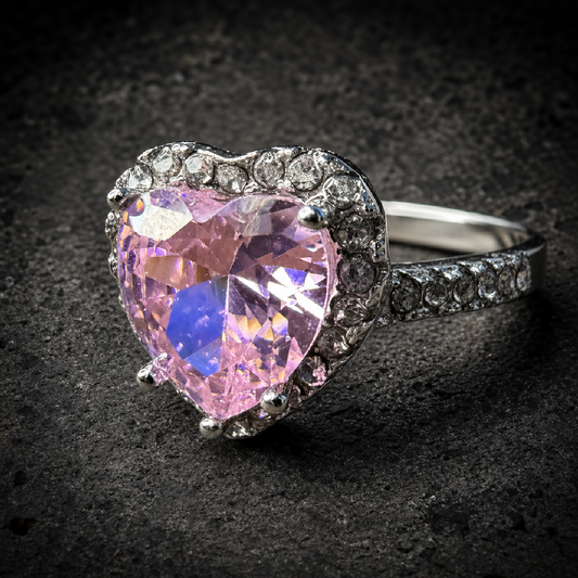 Blush Vow Heart Ring - 316L stainless steel unisex jewelry (R0865)