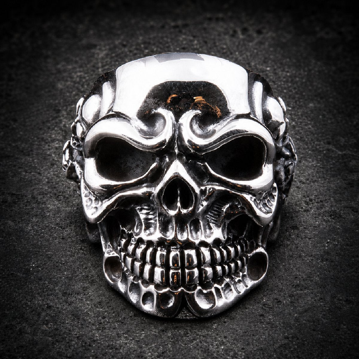 Bone Grinder — Skull Ring - 316L stainless steel unisex jewelry, heavy 316l stainless steel skull ring, polished silver to…
