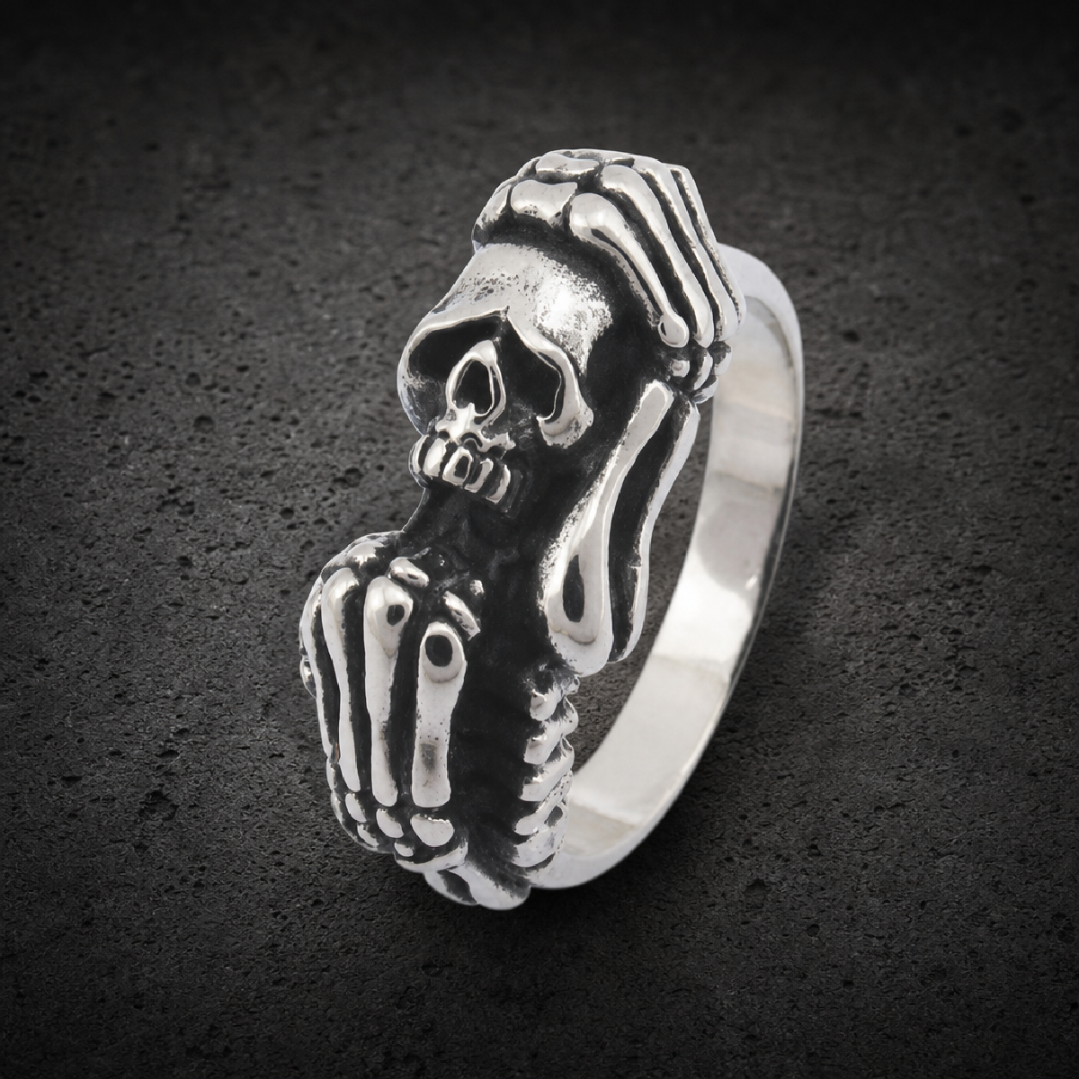 Bony Band - Skull Ring - 316L stainless steel unisex jewelry (R0639)