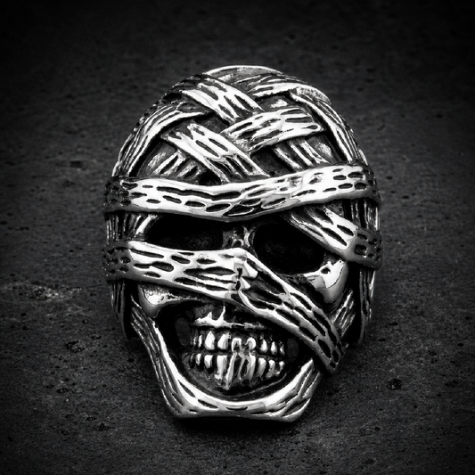 Boris Karloff 'The Mummy' Skull Ring - 316L stainless steel unisex jewelry (R0424)