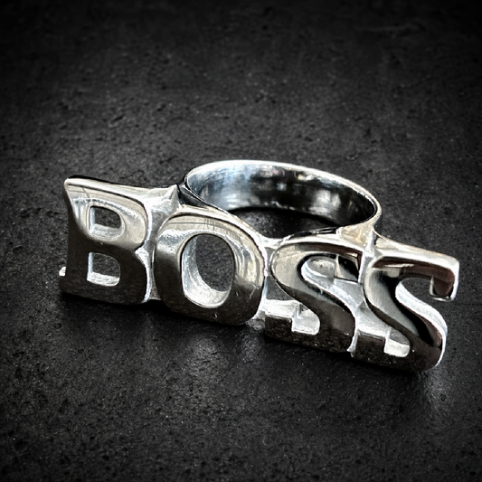 BOSS Stainless Steel Ring - 316L stainless steel unisex jewelry (R0313)