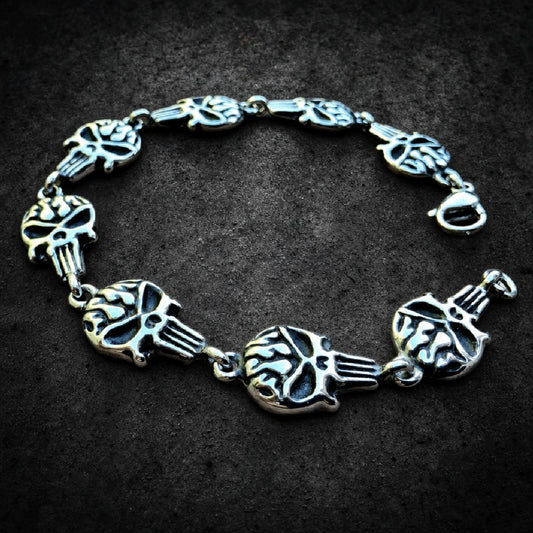 Reckoning Skull Chain — 8.25" Punisher Skull Bracelet