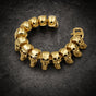 Gold Reaper Chain — 8.66" Skull Link Bracelet (#B0158)