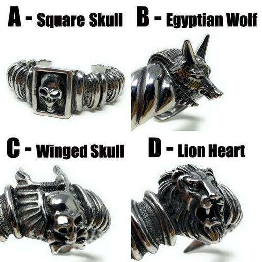 c108 - 4 designs of big bold and heavy bangle bracelets