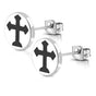 Crusader Cross Stainless Steel Cross Earrings (#c158)