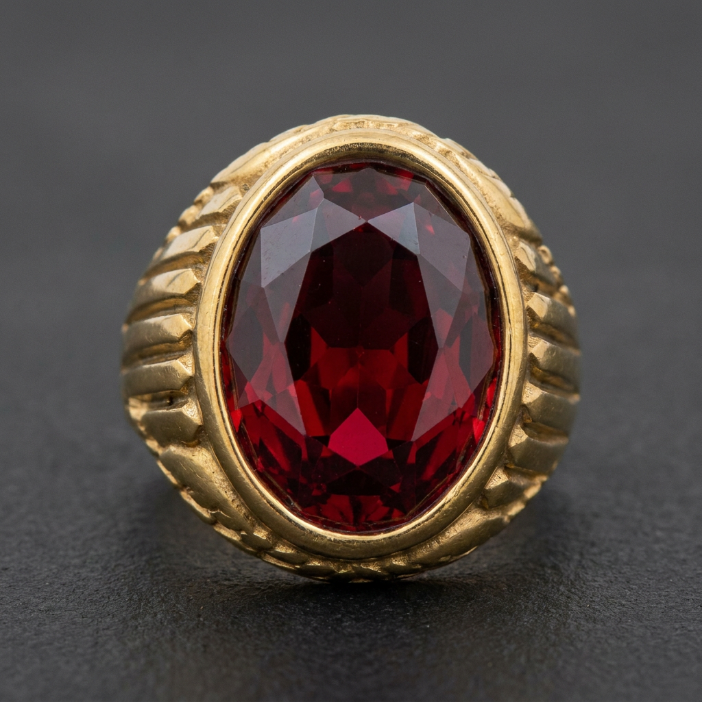 "You're More Than a Number in My Little Red Book" Red/Gold Ring (c347), 316L stainless steel mens skull ring for bikers