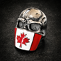 Canadian Skull Ring – Flag Maple Leaf (#R0834)