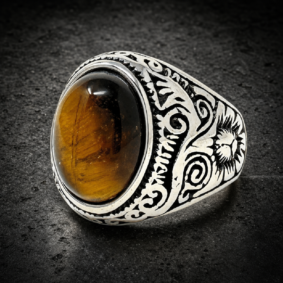 Cat's Eye Stainless Steel Ring - 316L stainless steel unisex jewelry (R0816)