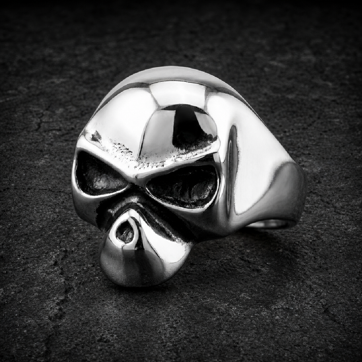 Close Enough To Perfect Stainless Steel Skull Ring - 316L stainless steel unisex jewelry (R0319)