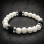 Cracked Ice Obsidian — Natural Howlite & Obsidian Warrior Bracelet (#B0150)