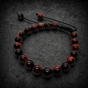 Crimson Sentinel — Natural Red Tiger Eye Adjustable Bracelet (#B0085)