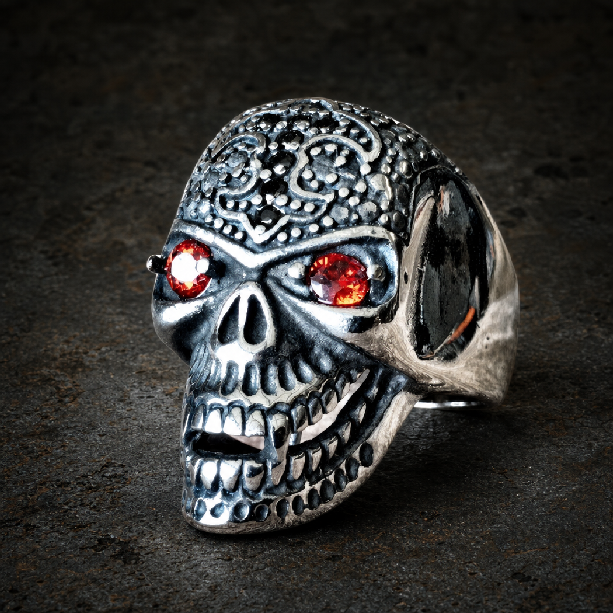 Cross of Courage - Skull Ring - 316L stainless steel unisex jewelry (R0442)