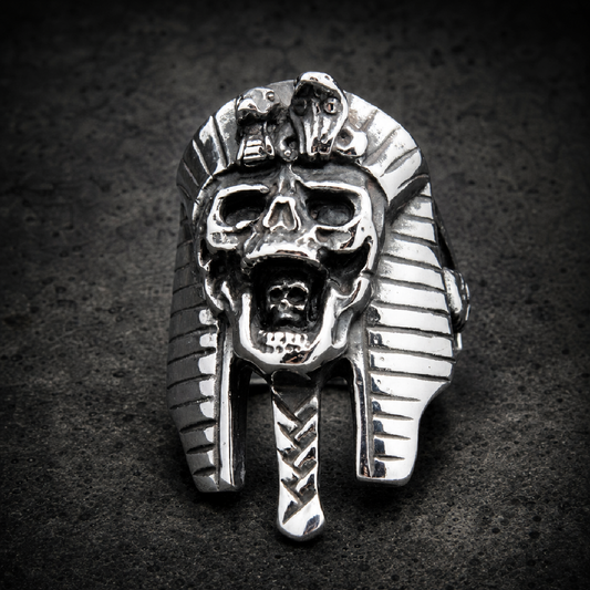 Crown of the Dead - Egyptian Pharaoh Skull Ring - 316L stainless steel unisex jewelry (R0528)