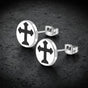 Crusader Cross Stainless Steel Cross Earrings (#E086)