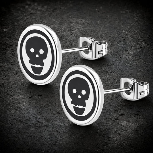 Deathrock Skull Stud Earrings (#c503)