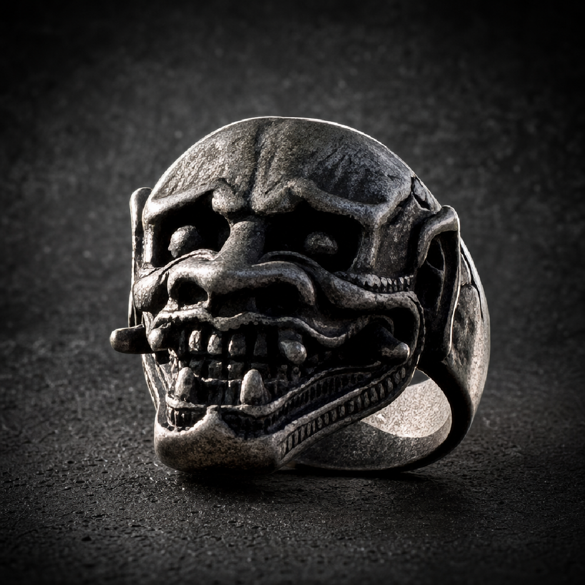 Demon's Descent Skull Ring - 316L stainless steel unisex jewelry (R0807)