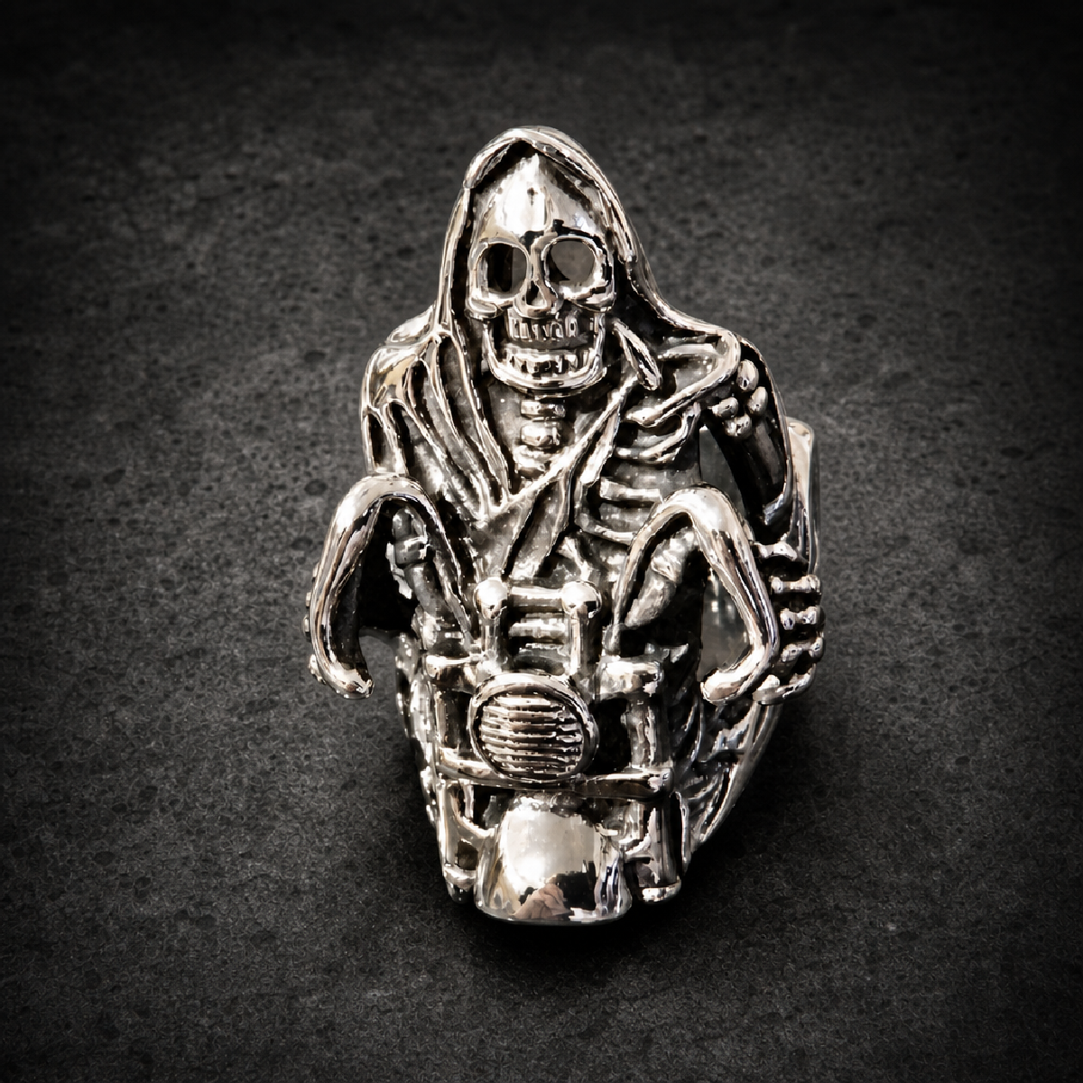 Don't Fear the Reaper -Large Grim Reaper Ring - 316L stainless steel unisex jewelry (R0753_SIZE07)