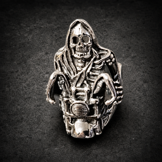 Don't Fear the Reaper -Large Grim Reaper Ring - 316L stainless steel unisex jewelry (R0753_SIZE07)