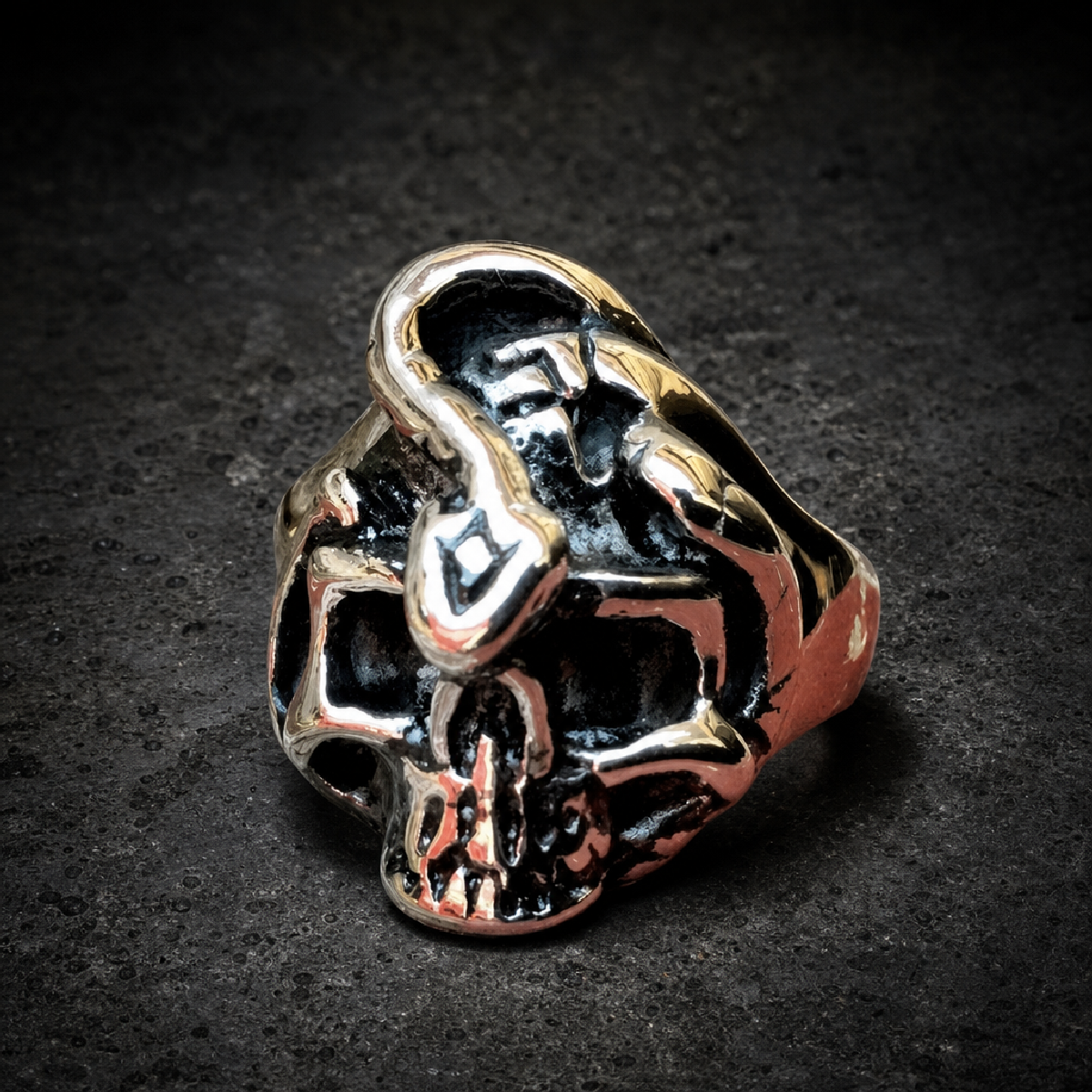 Don’t Go Near the Water - Skull & Snake Ring - 316L stainless steel unisex jewelry (R0312)