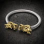 Double Headed Dragon Steel Bangle Bracelet (#B0070)
