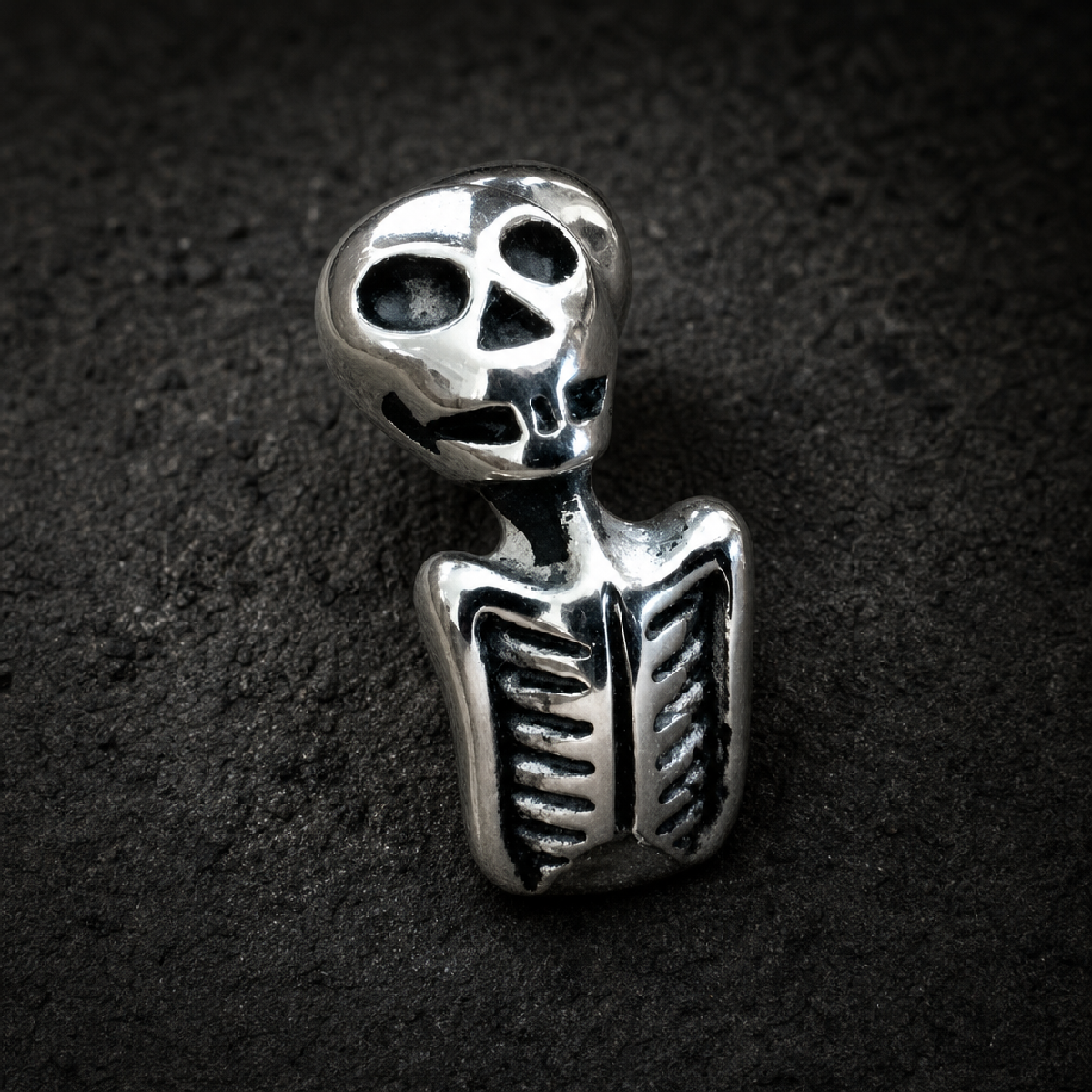 Double Skeleton Skull Ring - 316L stainless steel unisex jewelry (R0552)