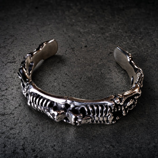Double Vision Skull and Skeleton Bangle Bracelet (#bangle001)