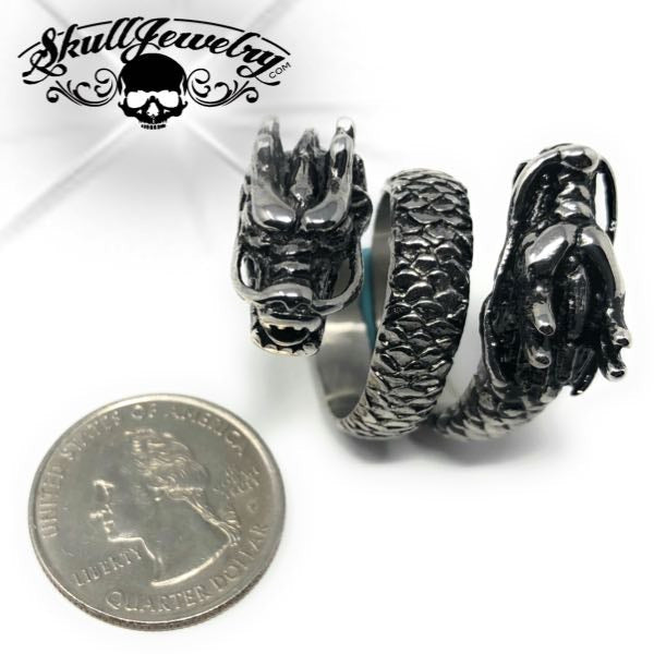 Two Dragon Rings Double Dragon - Big & Bold Dragon Ring (#323) – SkullJewellery