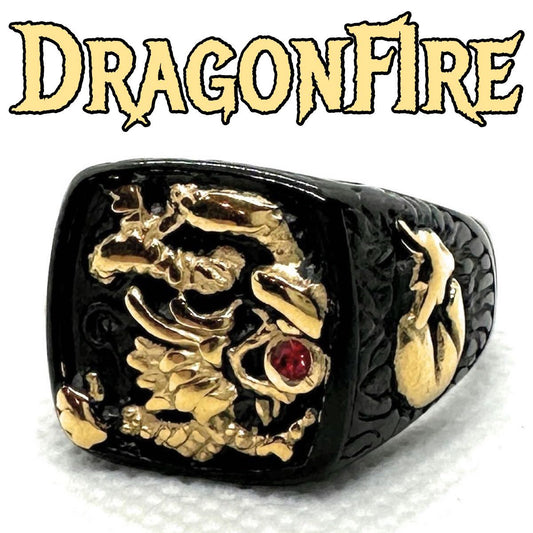 dragonfire gold and black dragon rings