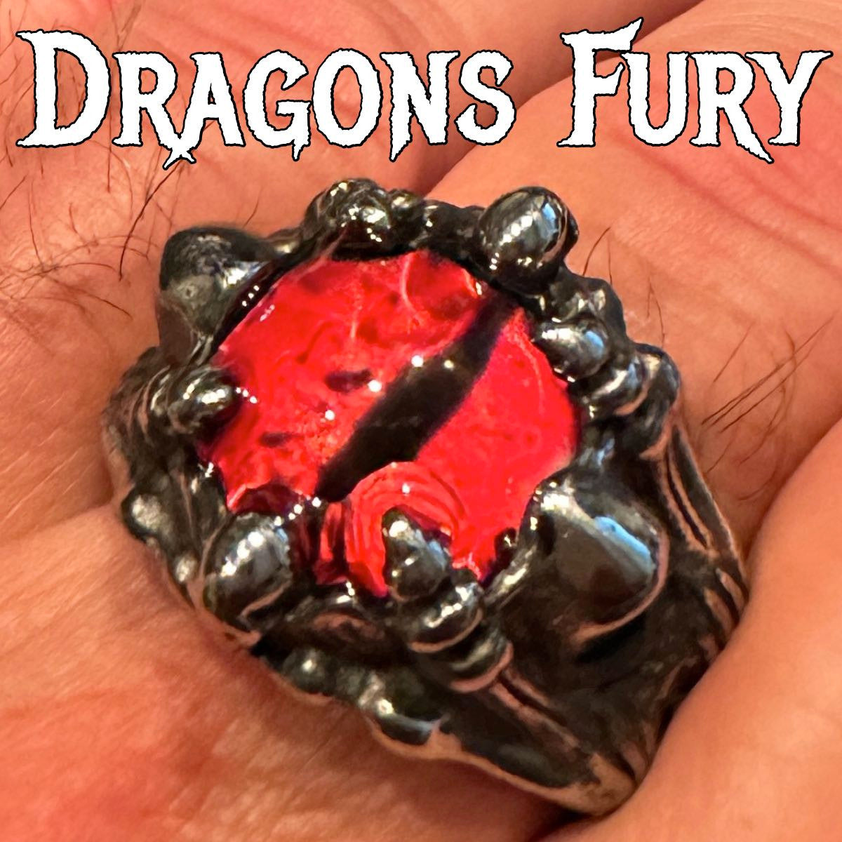 dragons fury silver and red ring